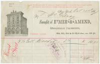 Bought of Eimer & Amend, wholesale druggists, 205, 207, 209 & 211 Third Ave., cor. 18th St.