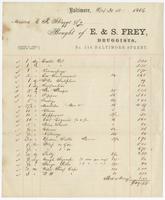 Bought of E. & S. Frey, druggists, no. 314 Baltimore Street.