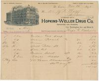 [Business stationery of Hopkins-Weller Drug Co., importers & jobbers, corner Washington Ave. & Main St., St. Louis, Mo.]