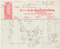 [Billheads from J.D. Marshall & Bros., later D. Marshall & Bro., druggists, 1215 Market Street, Philadelphia to E. Somers]
