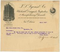 [Business stationery of J. L. Lyons & Co., wholesale druggists, importers and manufacturing chemists, 222,224 & 226 Camp, 529, 531, 533, 535 & 537 Gravier Sts., New Orleans, La.]