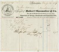 [Collection of business stationery of Robert Shoemaker & Co., wholesale druggists, N.E. cor. Fourth and Race Streets, Philadelphia]