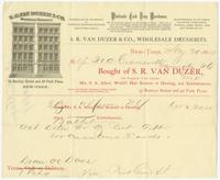 [Collection of business correspondence of S. R. Van Duzer, wholesale druggist, New York]