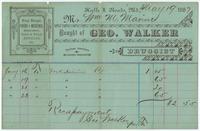 [Billheads of George Walker, druggist, Hall's X Roads, Aberdeen, Md.]