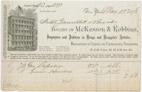 Bought of Mackeown, Thompson & Co., wholesale druggists, 195 Liberty Street, Pittsburgh