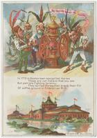 In 1773 in Boston town was spilled the tea. These are not Indians that you see, but patriots fighting tyranny; they spilled the tea, then drank their fill of coffee ground in Enterprise mill.