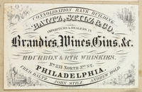 Baltz, Stitz, & Co. Importers & dealers in brandies, wines, gins &c. Bourbon & rye whiskies. No. 333 North 37th St. Philadelphia.