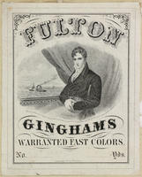 [Textile labels advertising Ginghams, and Balmoral skirts]