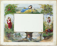 [Print with ornate border containing vignettes representing the seasons]