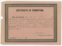 Certificate of promotion.