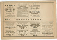 [Unnumbered plate and advertisements from Rae's Philadelphia pictorial directory & panoramic advertiser. Chestnut Street, from Second to Tenth Streets]