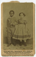 Isaac and Rosa, emancipated slave children, from the free schools of Louisiana.
