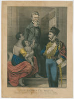 John Brown - the martyr. Meeting a slave mother and her child on the steps of Charlestown jail on his way to execution. Regarding them with a look of compassion Captain Brown stooped and kissed the child then met his fate.