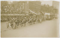 [Founders' Week parade, procession of Keystone Phone Co. float, 300 block of South Broad Street, Industrial Day, October 7, 1908]