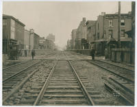 [Philadelphia and Reading Railroad Company tracks under construction to raise grade crossings, Ninth Street above Poplar Street in Philadelphia]