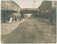 [Railroad overpass to Reading Terminal over Poplar Street near Ninth Street, Philadelphia, March 18, 1913]