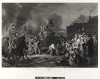 "Pulling down the statue of George III"
