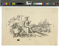[Proof vignette of Southern planter and scenes from the South]