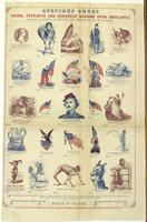 Specimen sheet Union, patriotic and humorous designs upon envelopes