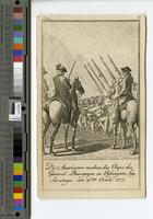 Die Americaner machen das Corps des General Bourgoyne zu Gesangnen, bey Saratoga. am 16ten Octobr 1777.