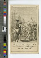 Landung einer Franzosischen Hulss Armee in America, Zu Rhode Island. am 11ten Julius 1780.