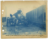 Link-Belt "D" loader handling coal from R.R. car to wagon in yard of Hamilton Coal Co., Wilmington, Del.