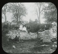 [Group portrait with George and Catherine Rupp Doering in the country]