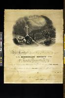 Missionary Society of the Methodist Episcopal Church [certificate]