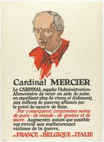 Cardinal Mercier Le Cardinal supplie l'Adminstration-Alimentaire