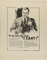 To the man who says- "I Can't!"