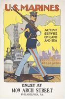 U.S. Marines, Active Service on Land and Sea, Enlist at 1409 Arch Street