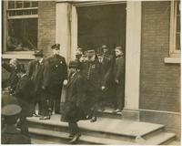Marshall Joffre coming down steps at Independence Hall, Phila, Pa