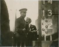 King Albert of Belgium, ready to christen ship at Hog Island, October 27, 1919