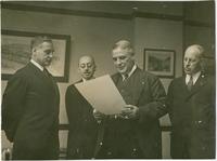 Mr. George Wharton Pepper of Philadelphia, on January 9, 1922, was named United States Senator of Pennsylvania by Governor Sproul to succeed the late Senator Boies Penrose.  The appointment was made in the office of Governor Sproul. This photograph shows 