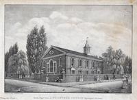 North-east view of St. Peter's Church (Episcopal) Philada. [graphic] / Drawn on stone by W. L. Breton.