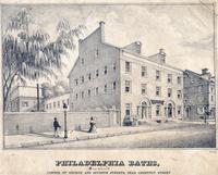 Philadelphia Baths, corner of George and Seventh Sts., near Chestnut Street. [graphic] / WLB.