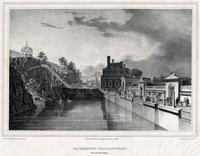 Fairmount Waterworks. From the Forebay. [graphic] / From nature & on stone G. Lehman; Childs & Inman Lithrs.