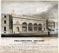 Philadelphia Arcade. Joseph L. Moore, dealer in fancy & staple dry goods, corner of Pine & Water Streets New-York. [graphic] : Having established a branch in the Arcade south front, and fitted up his store with a separate apartment for selling at whole sa