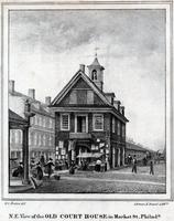 N. E. view of the old court house in Market Street Philada. [graphic] / W. L. Breton del.