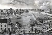[A view of the Fairmount Water-Works with Schuylkill in the distance. Taken from the mount.] [graphic].