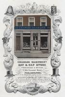 Charles Oakford's hat & cap store, wholesale & retail, No. 104, Chestnut Street, Philadelphia. [graphic] / Jas. Queen, delt.