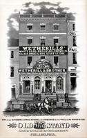 Wetherill's white lead, red lead, chemical glass, drug & dye stuff store. Sons of and successors to Samuel Wetherill who established the first white lead manufactory in the United States. Old stand 65 North Front Street east side, three doors south of Arc
