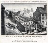 View of Robert Buist's city nursery & greenhouses No. 140 South Twelfth Str. Phila. 1846. [graphic] / Taken on the spot & lithographed by A. Hoffy.