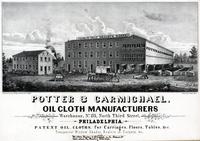 Potter & Carmichael, oil cloth manufacturers warehouse, No. 135, North Third Street, Philadelphia. [graphic] / Drawn on stone by H.W. Rease, No. 17, So. 5th St.