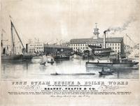 Penn Steam Engine & Boiler Works. Foot of Palmer Street, Kensington, Philadelphia. Reaney, Neafie & Co. engineers, machinists, boiler makers, black smiths & founders. [graphic] / On stone by W. H. Rease, No. 17, So. 5th. St. (FHS on stone).