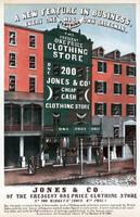 Jones & Co. of the crescent one price clothing store, No. 200 Market Street, above 6th Philada. [graphic] / On stone by R. F. Reynolds No. 30 S 5th. St.