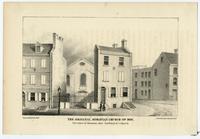 The original Moravian church of 1820. S.E. corner of Moravian Alley (now Bread Street) & Race St. [graphic] / Lith. by Herline & Hensel.