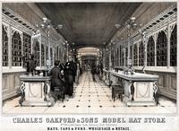 Charles Oakford & Sons model hat store nos 826 & 828, Chestnut Street, Continental Hotel. Philadelphia. Hats, caps & furs, wholesale & retail. [graphic] / Lith by Ibbotson & Queen, 311 1/2 Walnut St.
