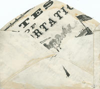 Homemade envelope with print on reverse side