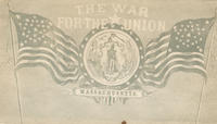 Massachusetts flanked by Union flags envelope